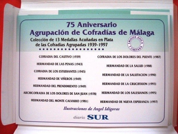 Cofradías de Málaga (III), 13 medallas plata, 1998