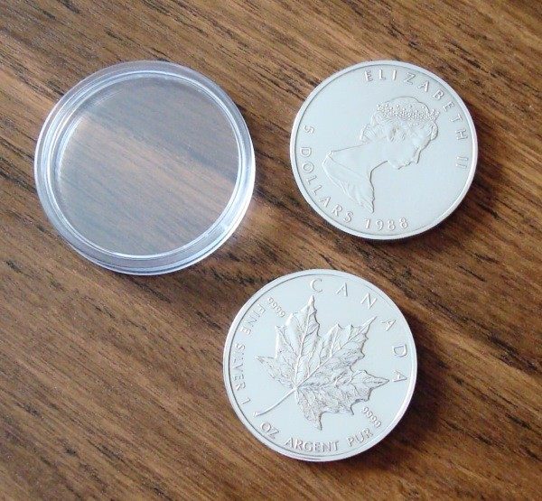 1988-1997 Monedas de Canadá 5 dólares 1oz plata Hoja de Arce