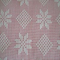 Pink cushion with white crochet cover, unique piece - Image 5