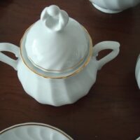 Juego de té vintage de porcelana blanca portuguesa 12 servicios - Imagen 5