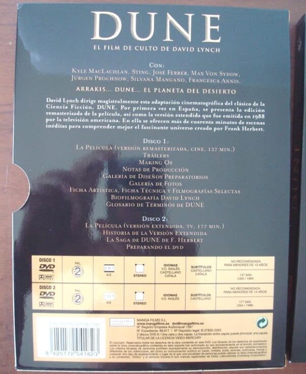 DUNE, on DVD, Special Edition 2005. David Lynch - Image 2