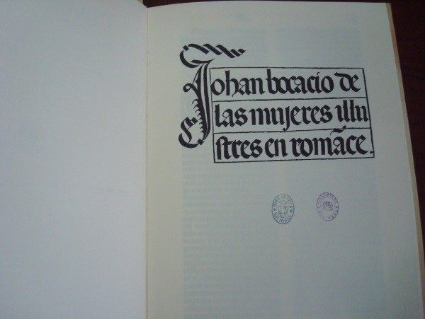 1494 Of the illustrious women romance, Boccaccio