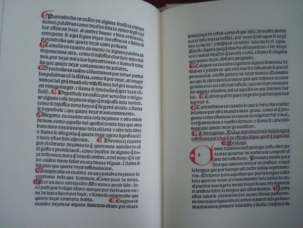 Gramática Castellana, de Antonio de Nebrija, incunable de 1492 (Número 1)