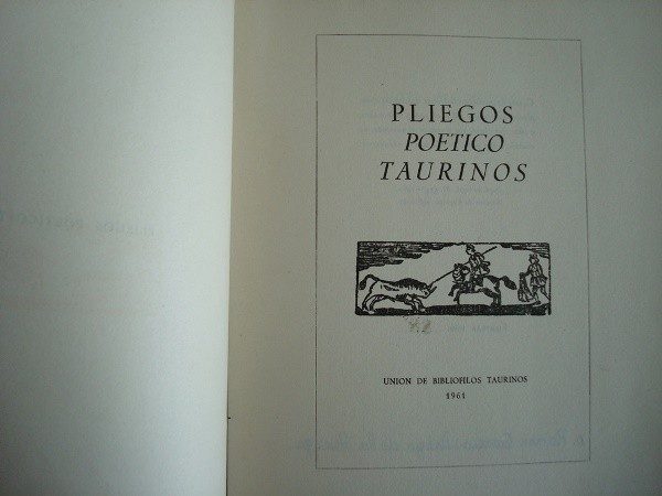 Pliegos Poético Taurinos, 1961, U.B.T.