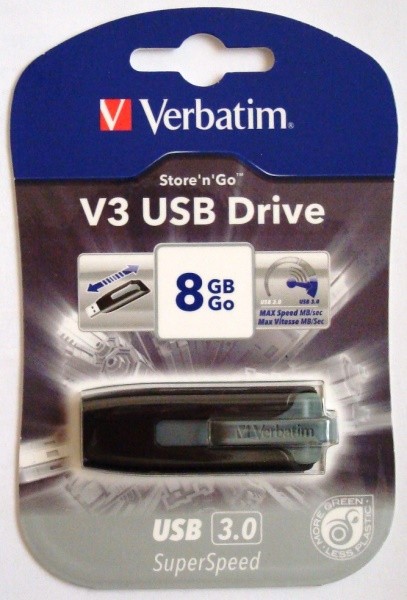 Memoria PenDrive 8GB USB 3.0 Verbatim, a estrenar