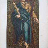 Banner historic Santa Eulalia, chromolithography 1877