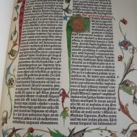 Gutenberg Bible (Bible of 42 lines), year 1454. Incunable of Burgos