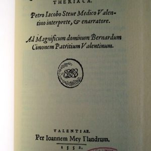 Theriaca, Nicandri Colophoni, Valencia 1552