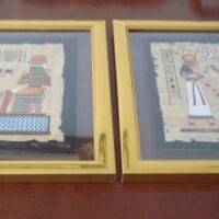 Lot of 4 gilt paintings Ancient Egypt plates - Image 6