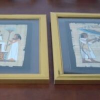 Lot of 4 gilt paintings Ancient Egypt plates - Image 7
