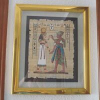 Lot of 4 gilt paintings Ancient Egypt plates