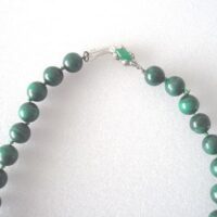 Necklace of 37 8/10 mm malachite beads - Image 2