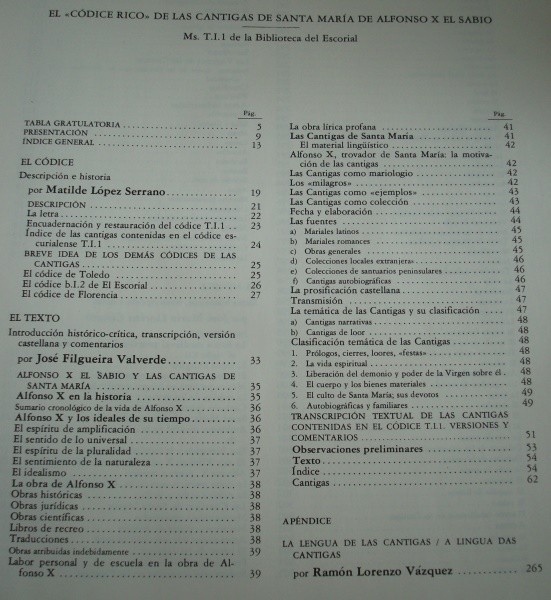 Libro estudio de las Cantigas de Santa María de El Escorial, Edilán