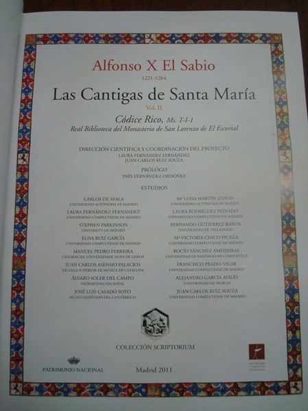 Libros estudio de las Cantigas de Santa María (edición 2011)