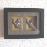 3D painting Ancient Egyptian gods Anubis and Horus