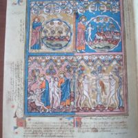 2-page natural parchment sheet of The Bible of the Crusaders - Image 2