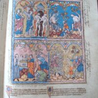 2-page natural parchment sheet of The Bible of the Crusaders - Image 3