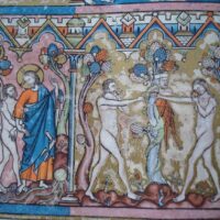 2-page natural parchment sheet of The Bible of the Crusaders - Image 4