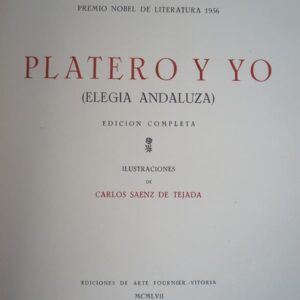 Platero y Yo, Juan Ramón Jiménez, ilustrado por Carlos Sáenz de Tejada, 1957