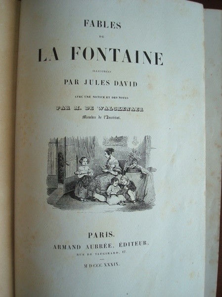 Las fábulas de La Fontaine, en francés, ilustrado por Jules David, 1839