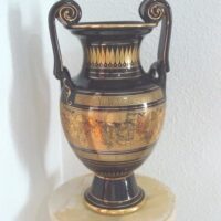 Greek porcelain and 24K gold vase (large)