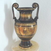 Greek porcelain and 24K gold vase (large) - Image 4