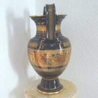 Greek porcelain and 24K gold vase (large) - Image 5