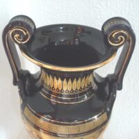 Greek porcelain and 24K gold vase (large) - Image 6