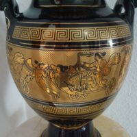 Greek porcelain and 24K gold vase (large) - Image 7
