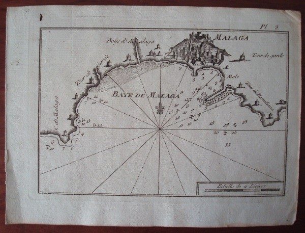 Mapa de la Bahía de Málaga, c. 1780