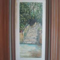 The waterfall in the staircase, Palacio Generalife, Granada, F. R. Yanez