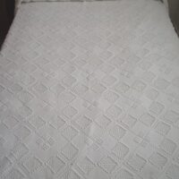 White handmade crochet bedspread for bed 105 - Image 4