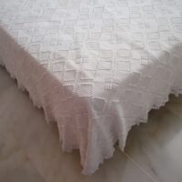 White handmade crochet bedspread for bed 105 - Image 5