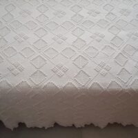 White handmade crochet bedspread for bed 105 - Image 6