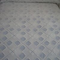 White handmade crochet bedspread for bed 105 - Image 2