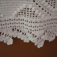 White handmade crochet bedspread for bed 105 - Image 7