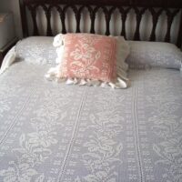 White handmade crochet bedspread for bed 135