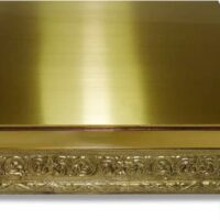 Gold metal lectern, adjustable, desktop