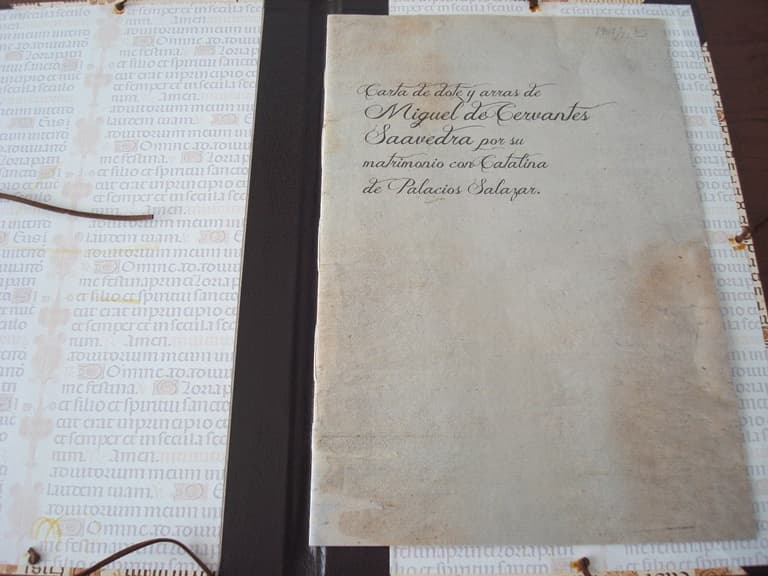 Carta de Dote y Arras de Miguel de Cervantes por su matrimonio con Catalina, 1586