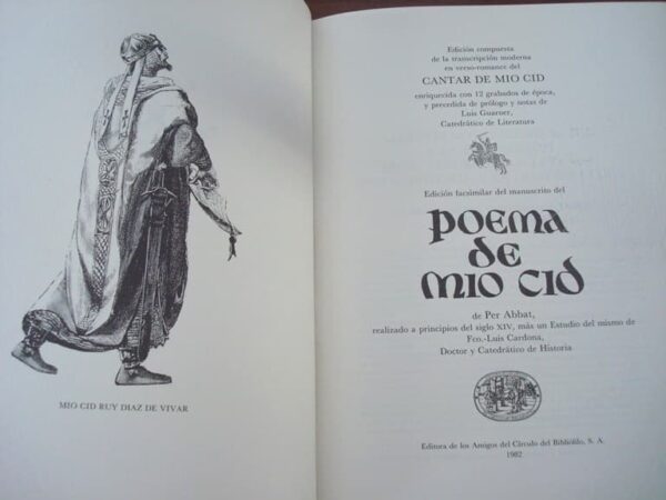 Poem by Mio Cid. Bibliophile Circle, 1982 - Image 2