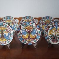 Juego de 6 platos de cerámica granadina, firmados