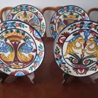 Juego de 6 platos de cerámica granadina, firmados - Imagen 3
