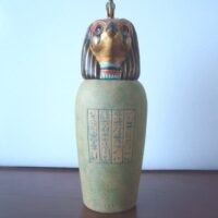 Ancient Egyptian canopic jar with sand from the Great Pyramid