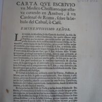 Carta del café, siglo XVII