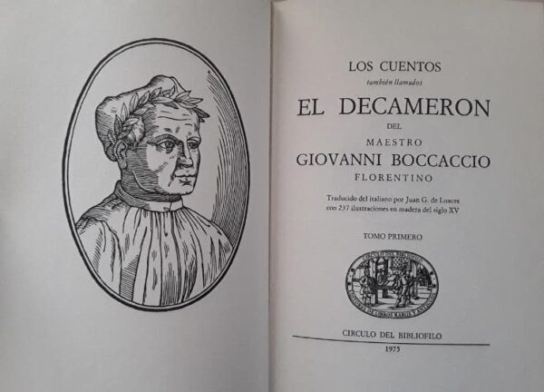 The Decameron, by Giovanni Boccaccio. 1975, 3 volumes. Circle of the Bibliophile (damage) - Image 7