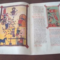 Sheet in natural parchment of 2 pages of the Beatus of Liébana codex of El Burgo de Osma