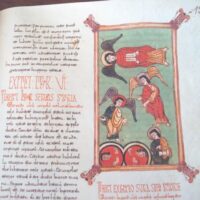Sheet in natural parchment of 2 pages of the Beatus of Liébana codex of El Burgo de Osma - Image 2