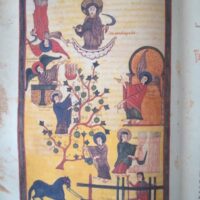 Sheet in natural parchment of 2 pages of the Beatus of Liébana codex of El Burgo de Osma - Image 3