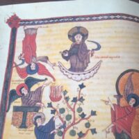 Sheet in natural parchment of 2 pages of the Beatus of Liébana codex of El Burgo de Osma - Image 4