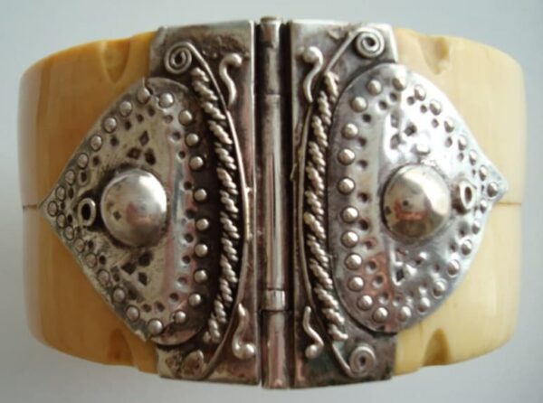Ivory and silver bracelet/bracelet, ca. 1798 - Image 4